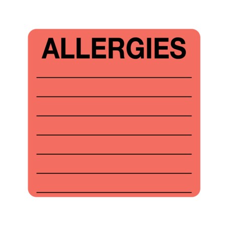 Nevs Allergies 2-7/16" x 2-1/2" Flr Red w/Black N-0145